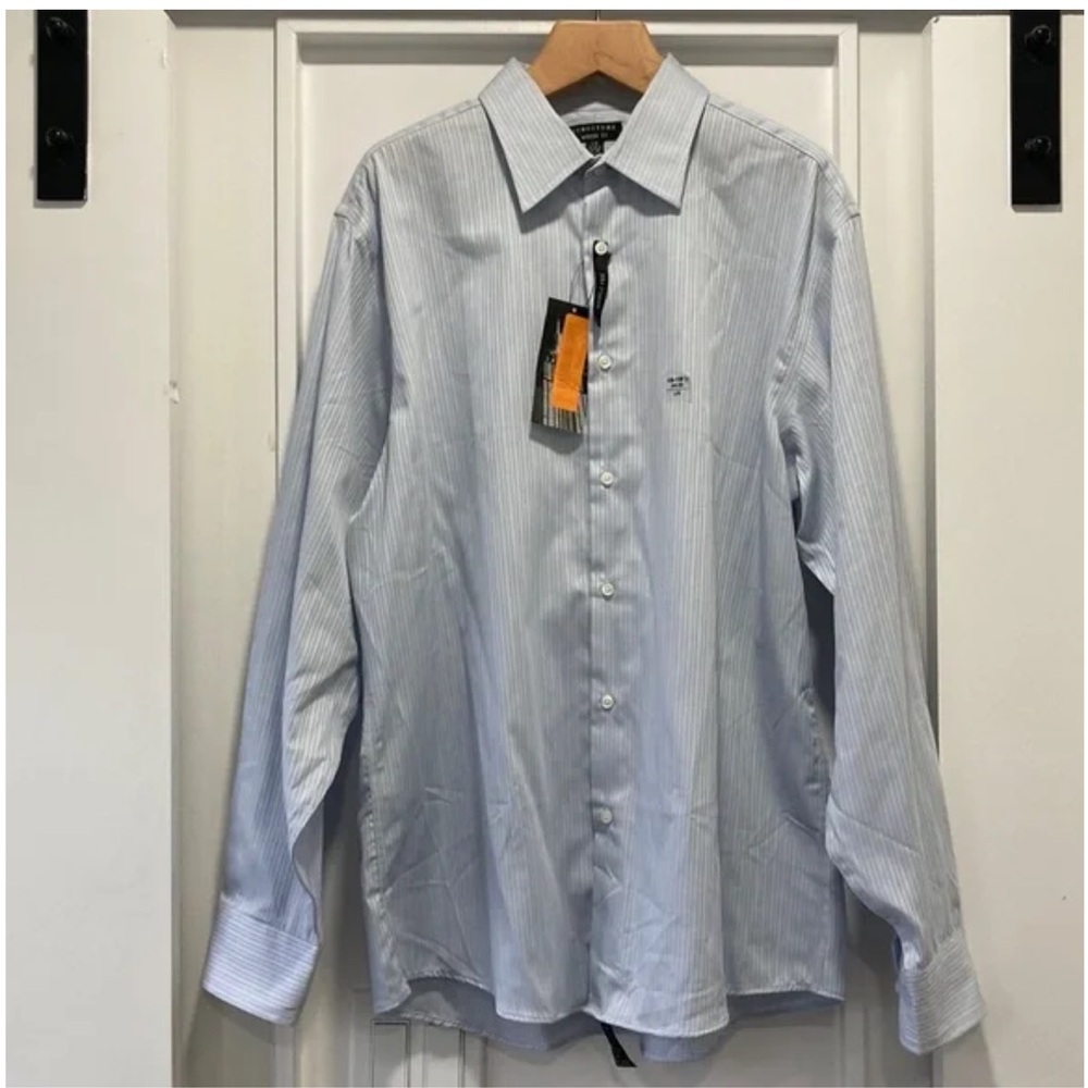 STRUCTURE Men’s Modern Fit Dress Shirt Light Blue size Large 16-16 1/2 34-35